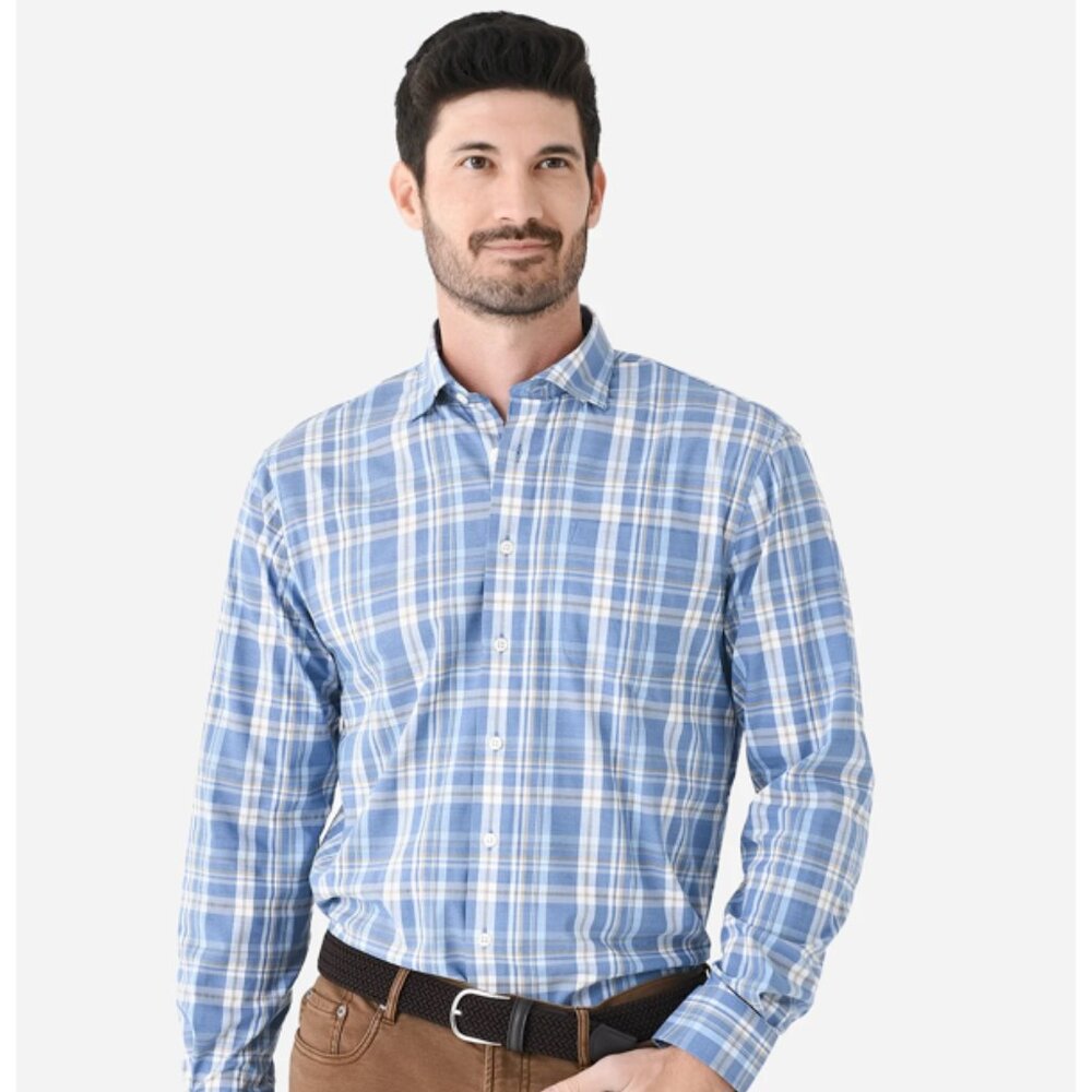 Men's Johnnie-O Lassen Prep-Formance Button-Down Shirt, Medium, EUC